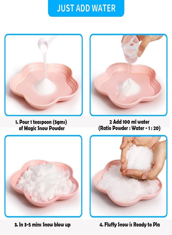 SNEKI (Pack of 1) Fake Instant Ice Snow Making Powder Kit for Girls Boys Kids Perfect for Snow Theme Fun Playing Party School Projects Games Christmas Tree Decoration (100 gm) - Image 3